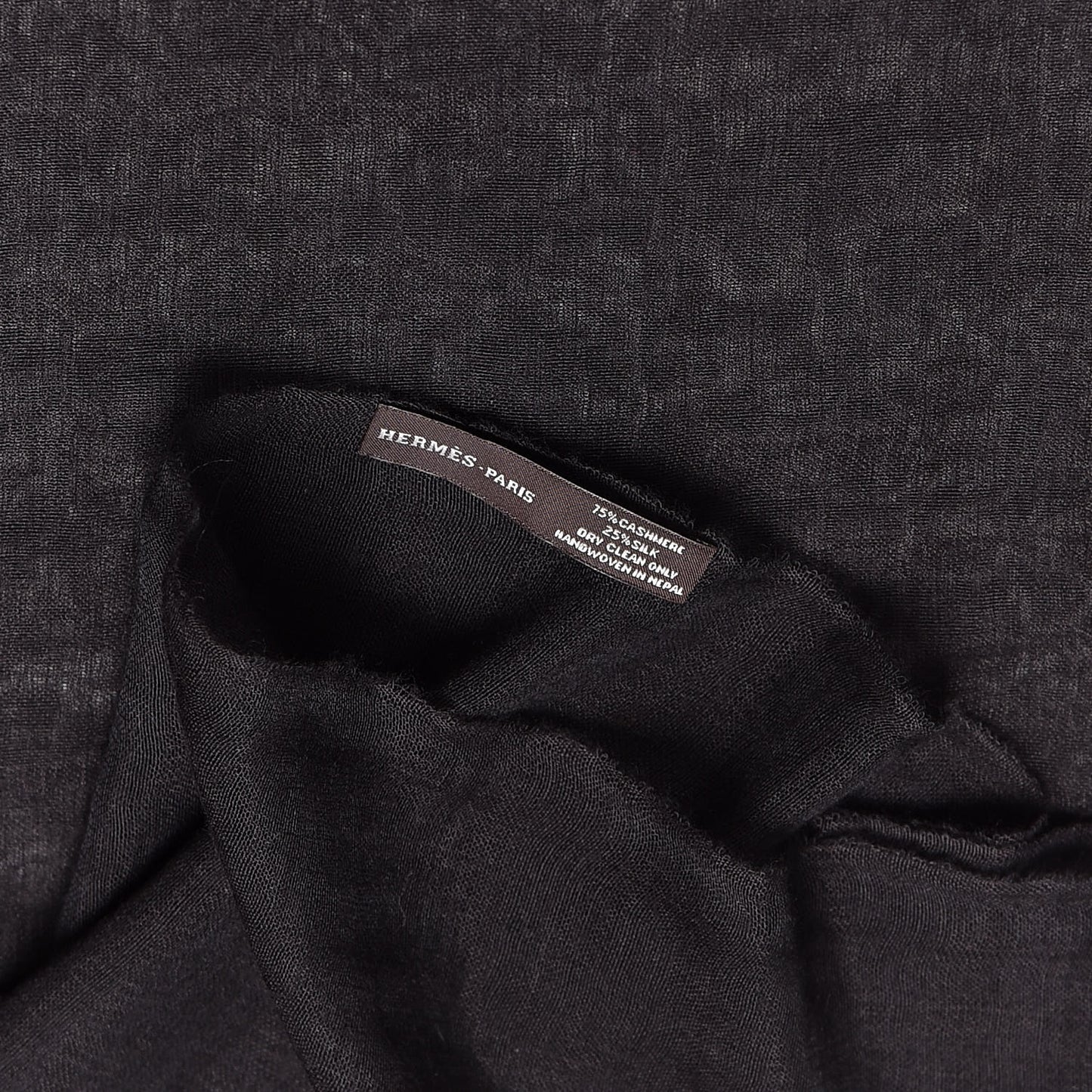 Cashmere Silk Plume Unie Stole Black