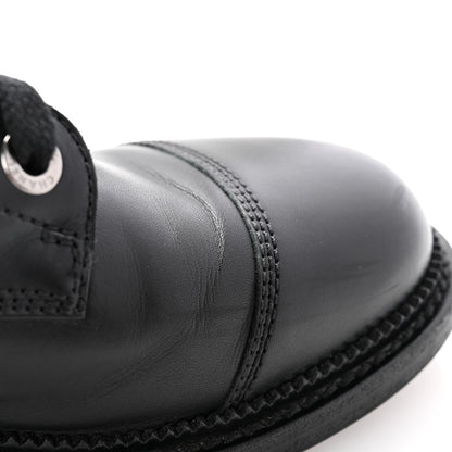 Chanel Calfskin Quilted Lace Up Combat Boots 38 Black 11 of 13