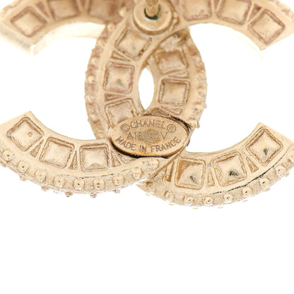 Chanel Crystal Timeless CC Earrings Light Gold 4 of 5