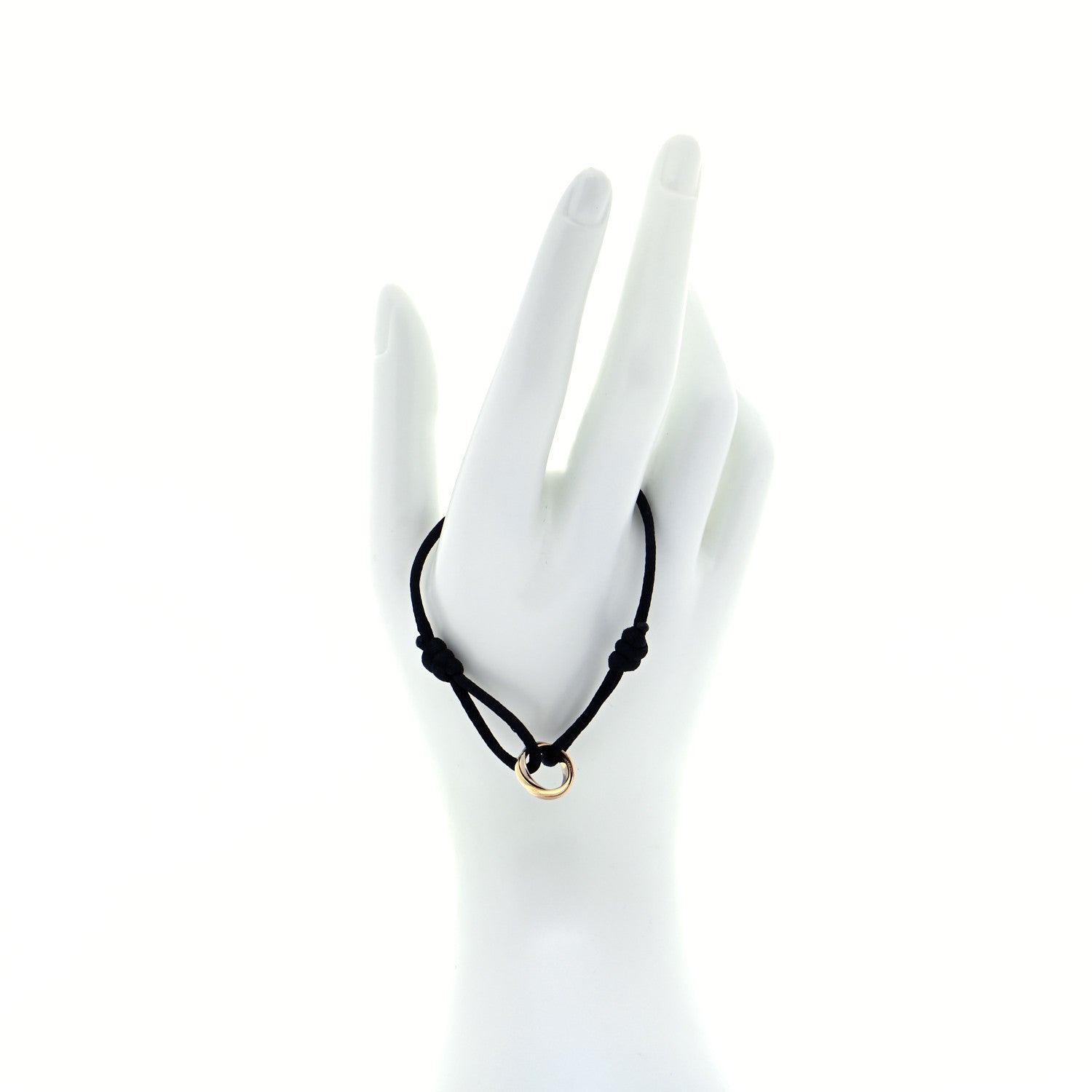 Cartier 18K Pink Yellow White Gold Trinity Adjustable Cord Bracelet Black 2 of 7