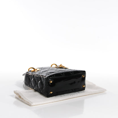 Christian Dior Patent Cannage Mini Lady Dior Black 4 of 8