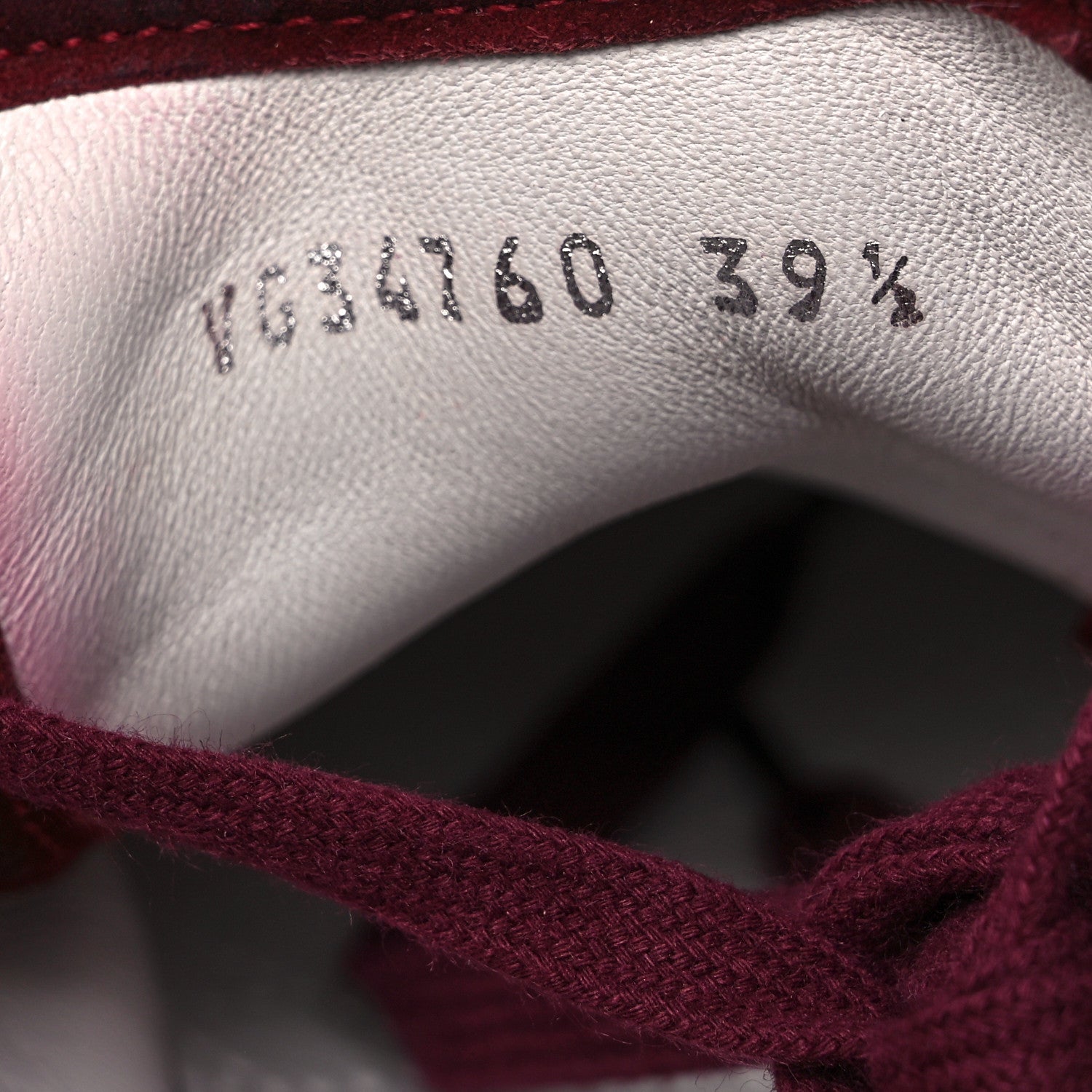 Chanel Suede Lace Up Cap Toe Sneakers 39.5 Burgundy 9 of 10