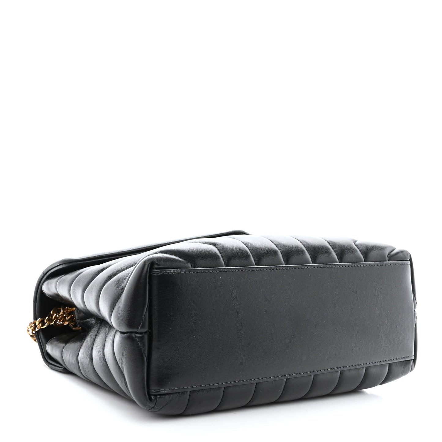 Calfskin Y Quilted Monogram Small Loulou Chain Satchel Black