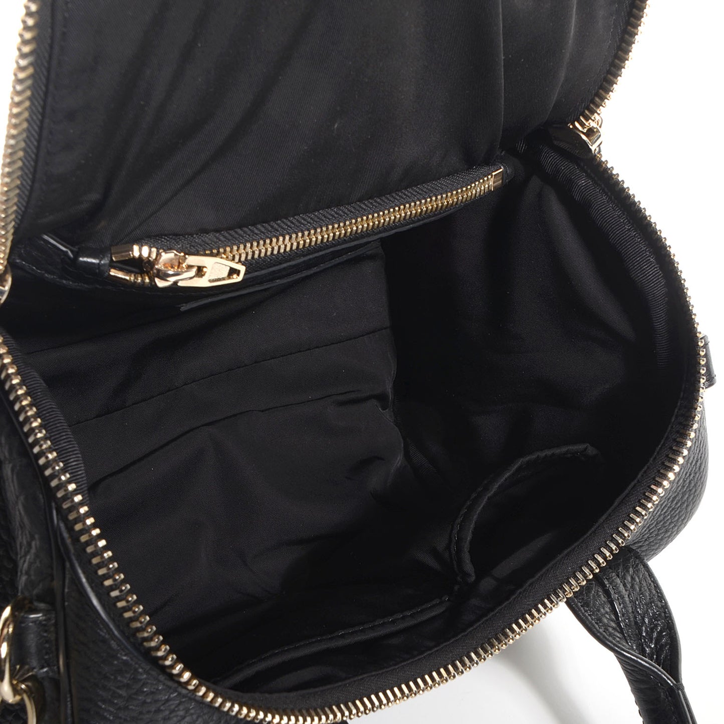 Pebbled Leather Rockie Black w Pale Gold Hardware