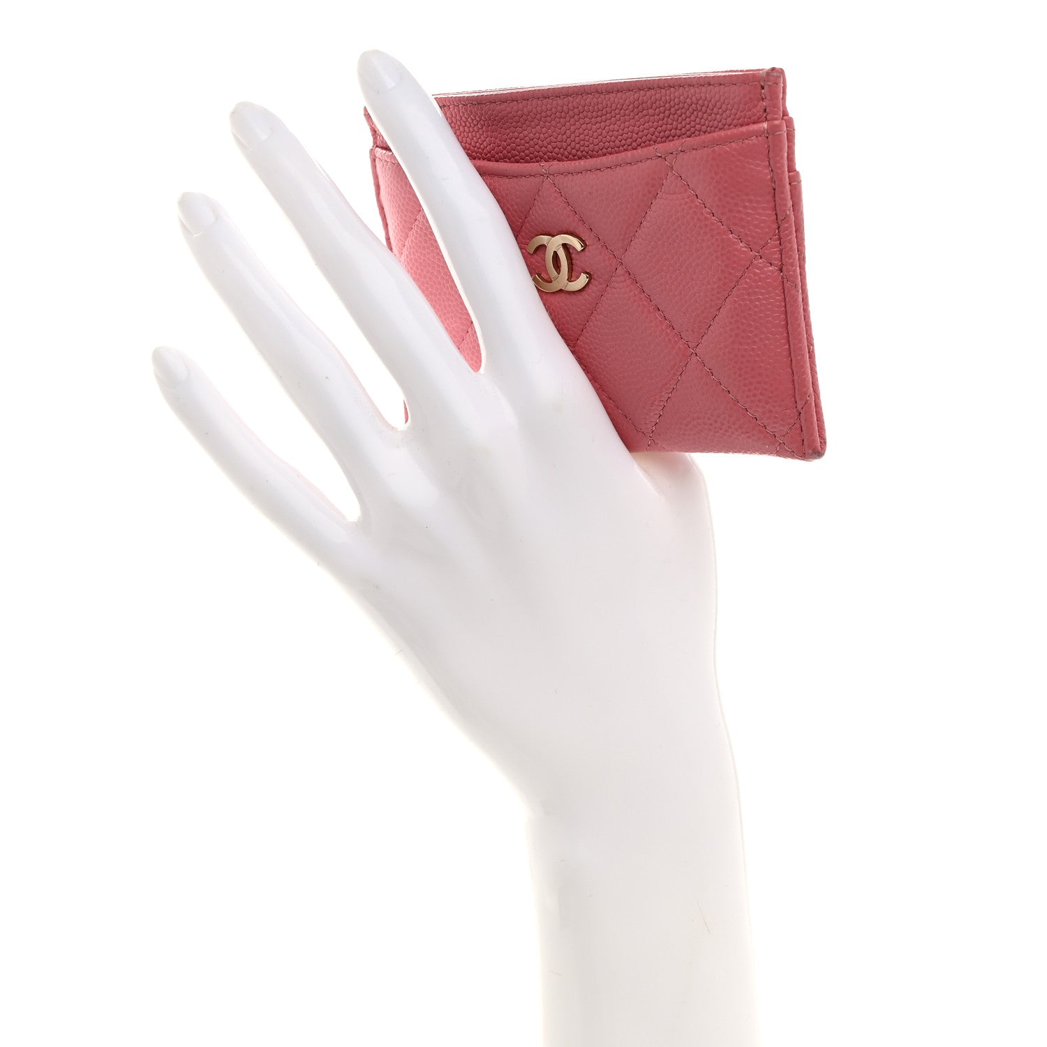 Chanel Caviar Quilted Card Holder Pink 2 of 13