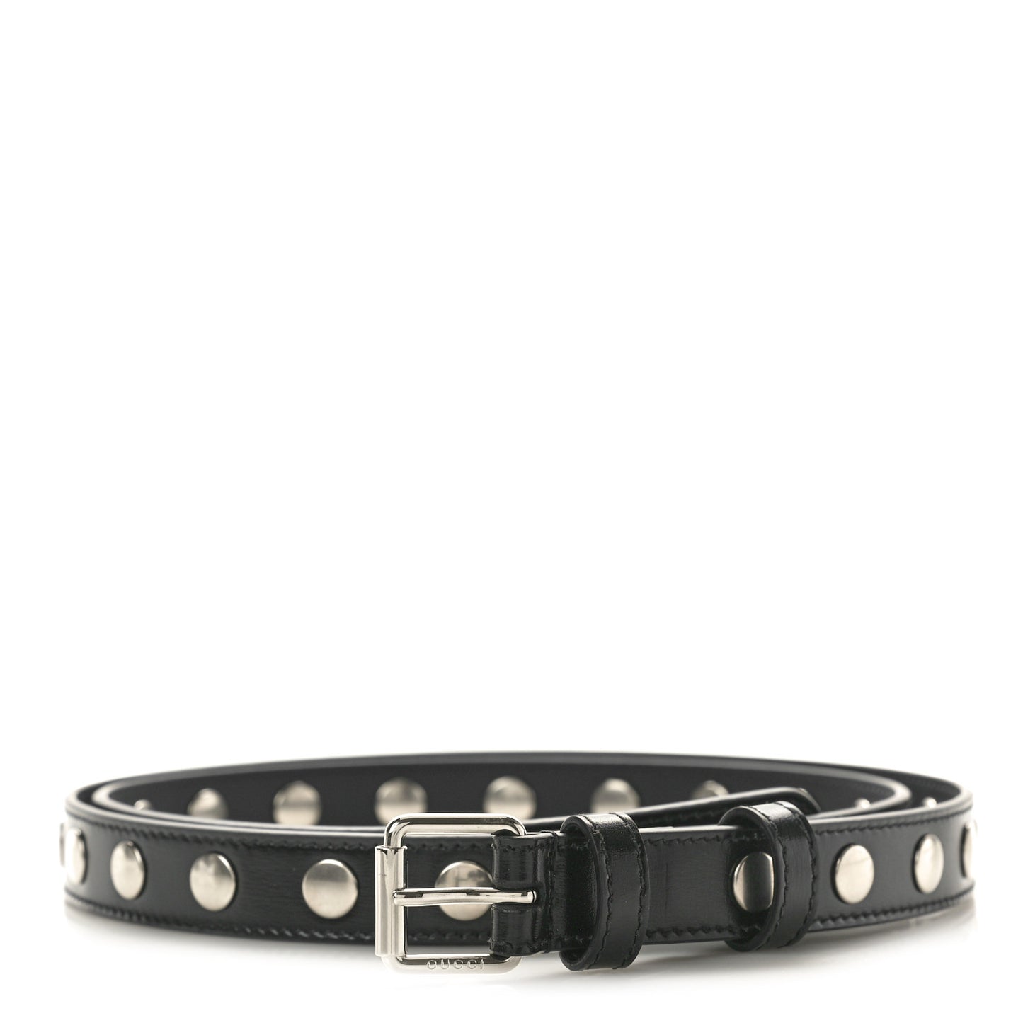 Calfskin Slim Studded Belt 100 40 Black