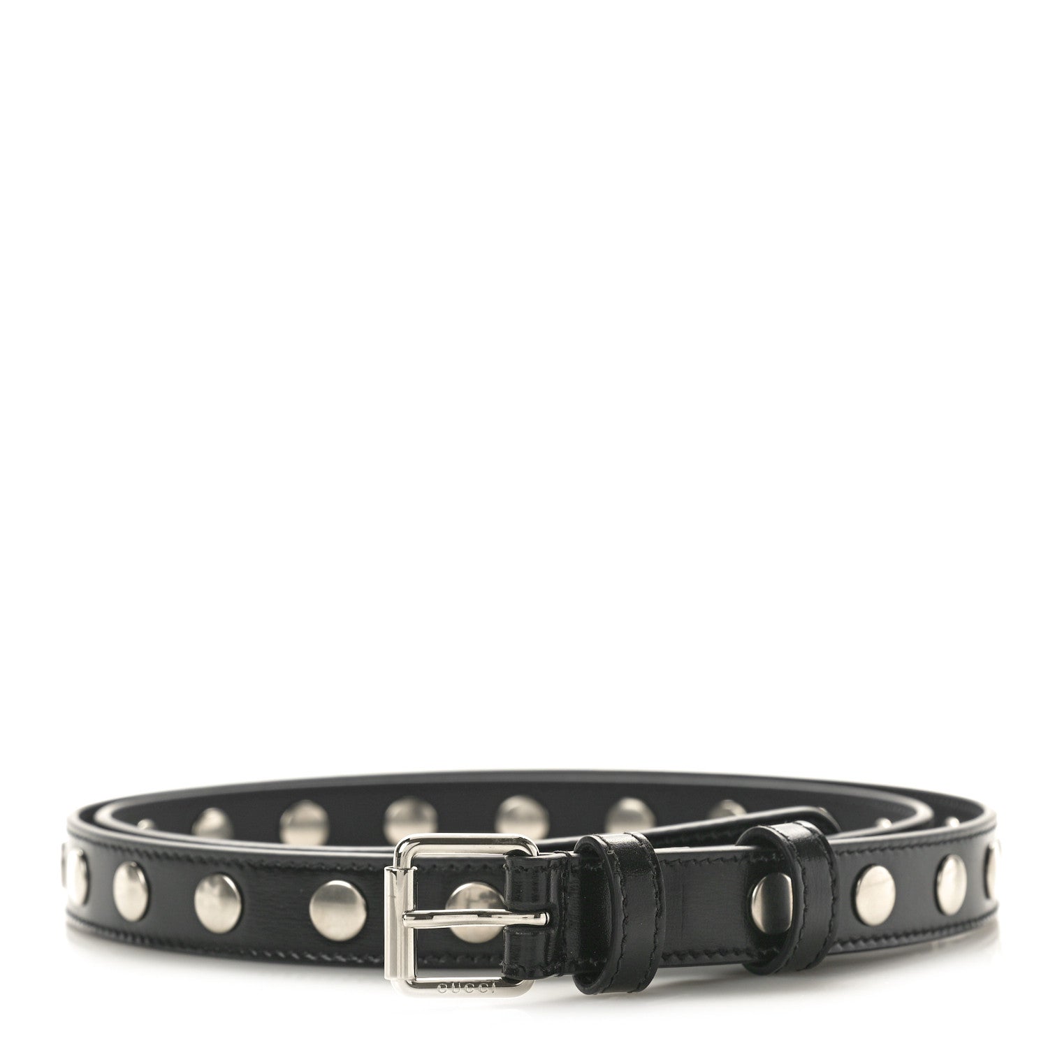 Gucci Calfskin Slim Studded Belt 100 40 Black 1 of 3