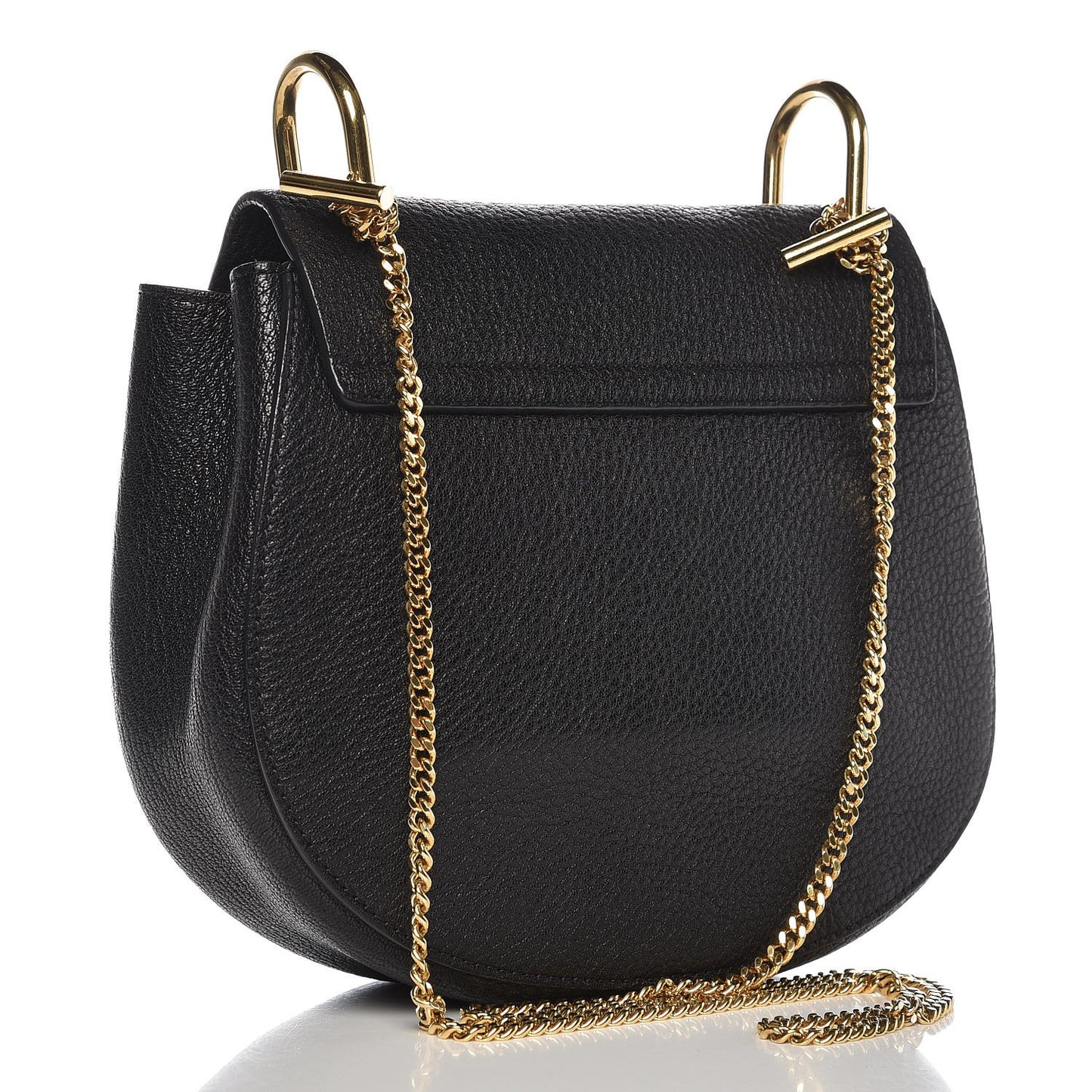 Grained Lambskin Drew Shoulder Bag Black