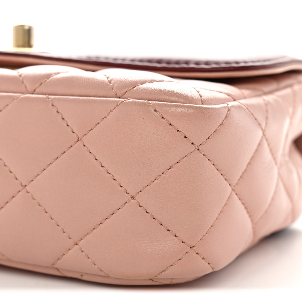 Chanel Lambskin Quilted Mini Two Tone Day Flap Pink Burgundy 10 of 10
