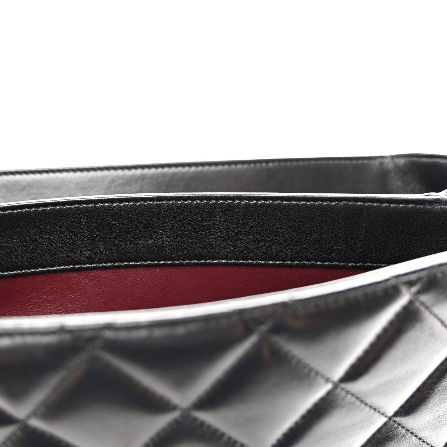 Lambskin Quilted Large Trendy CC Dual Handle Flap Bag Black