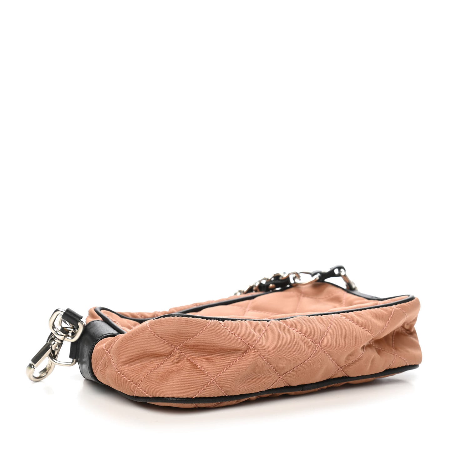 Tessuto Nylon Saffiano Impunturato Quilted Pochette Cammello Black