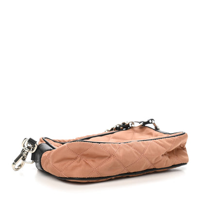 Prada Tessuto Nylon Saffiano Impunturato Quilted Pochette Cammello Black 4 of 7