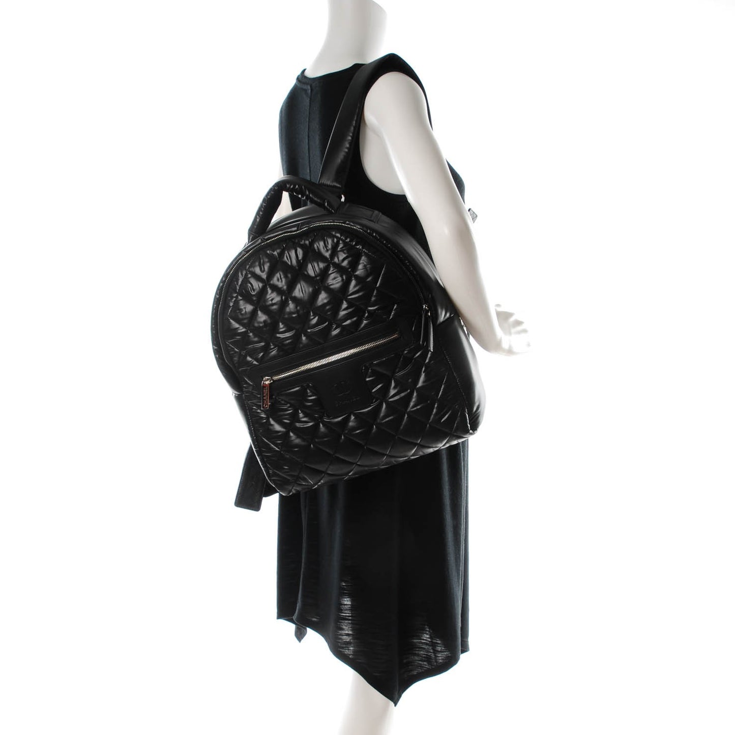Nylon Quilted Coco Cocoon Backpack Black