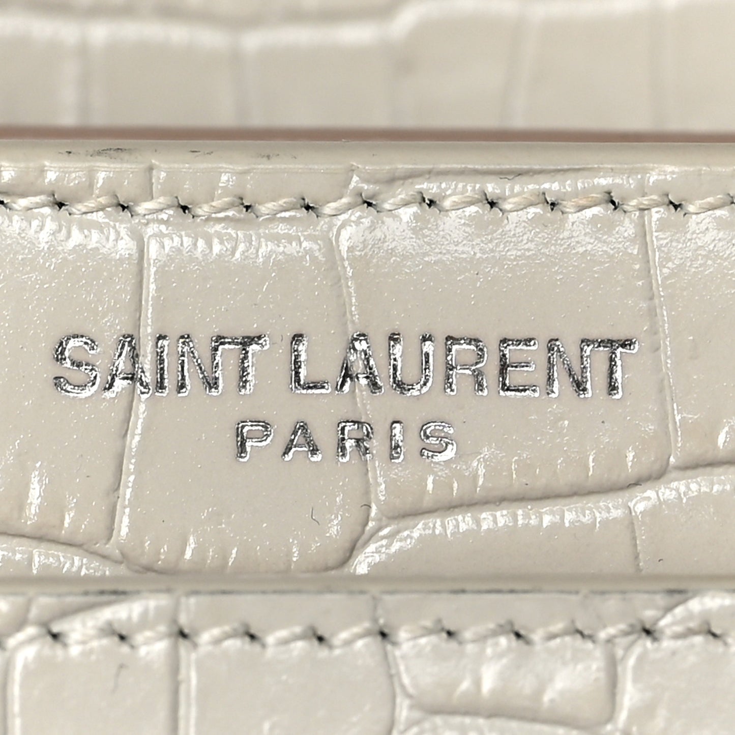 Calfskin Crocodile Embossed Medium Monogram Sunset Blanc Vintage