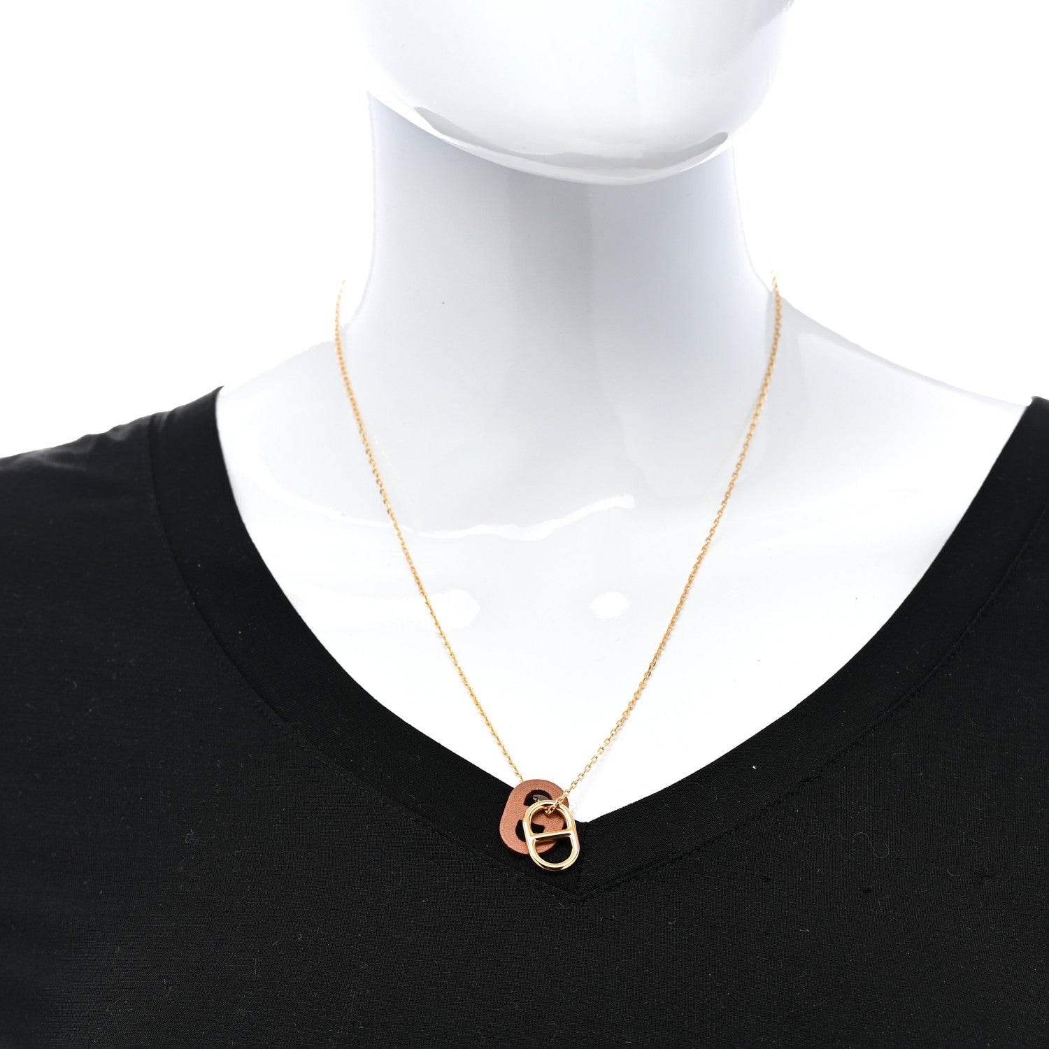 Hermes Swift O'Maillon Pendant Necklace Gold 2 of 7