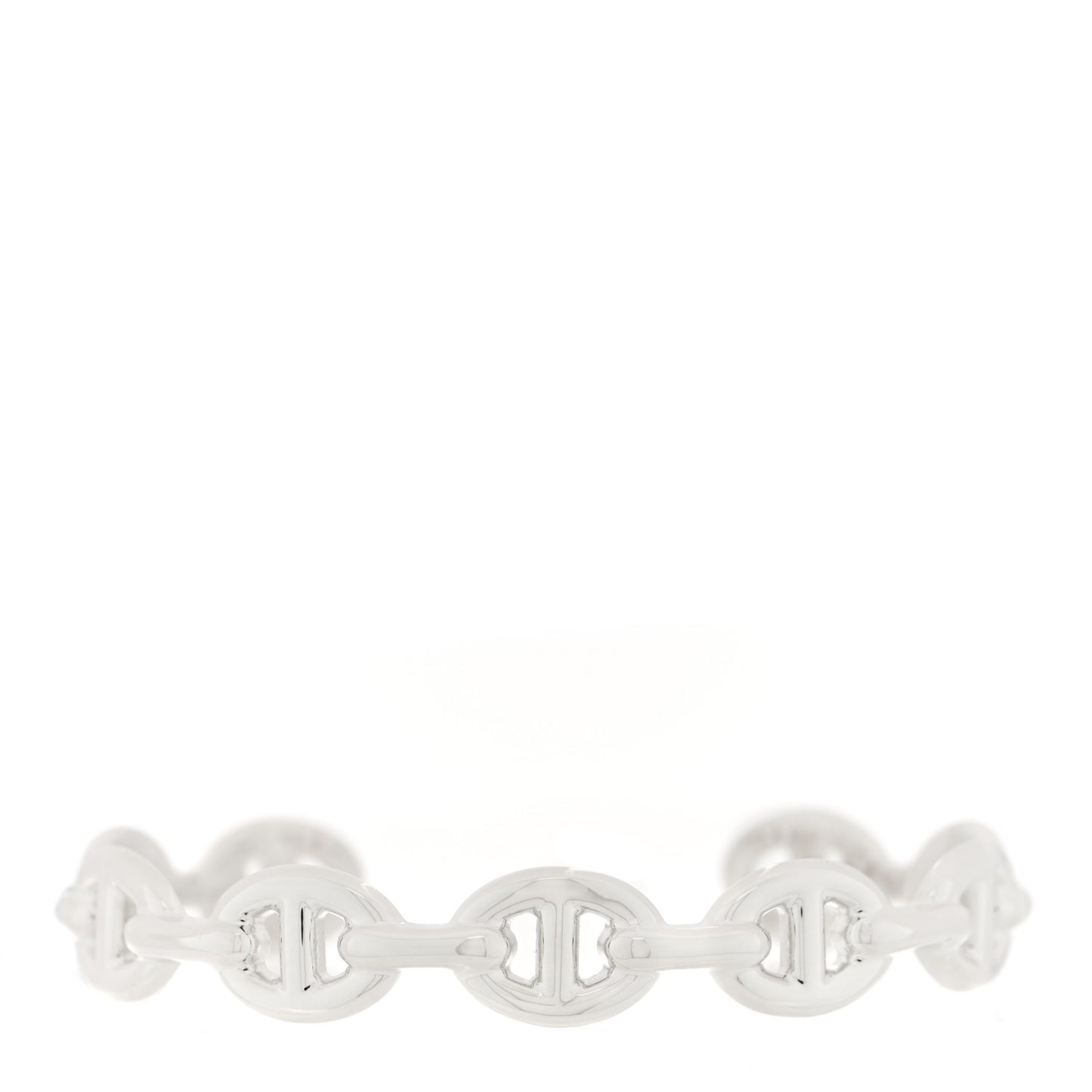 Sterling Silver MM Chaine d'Ancre Enchainee Cuff Bracelet SH