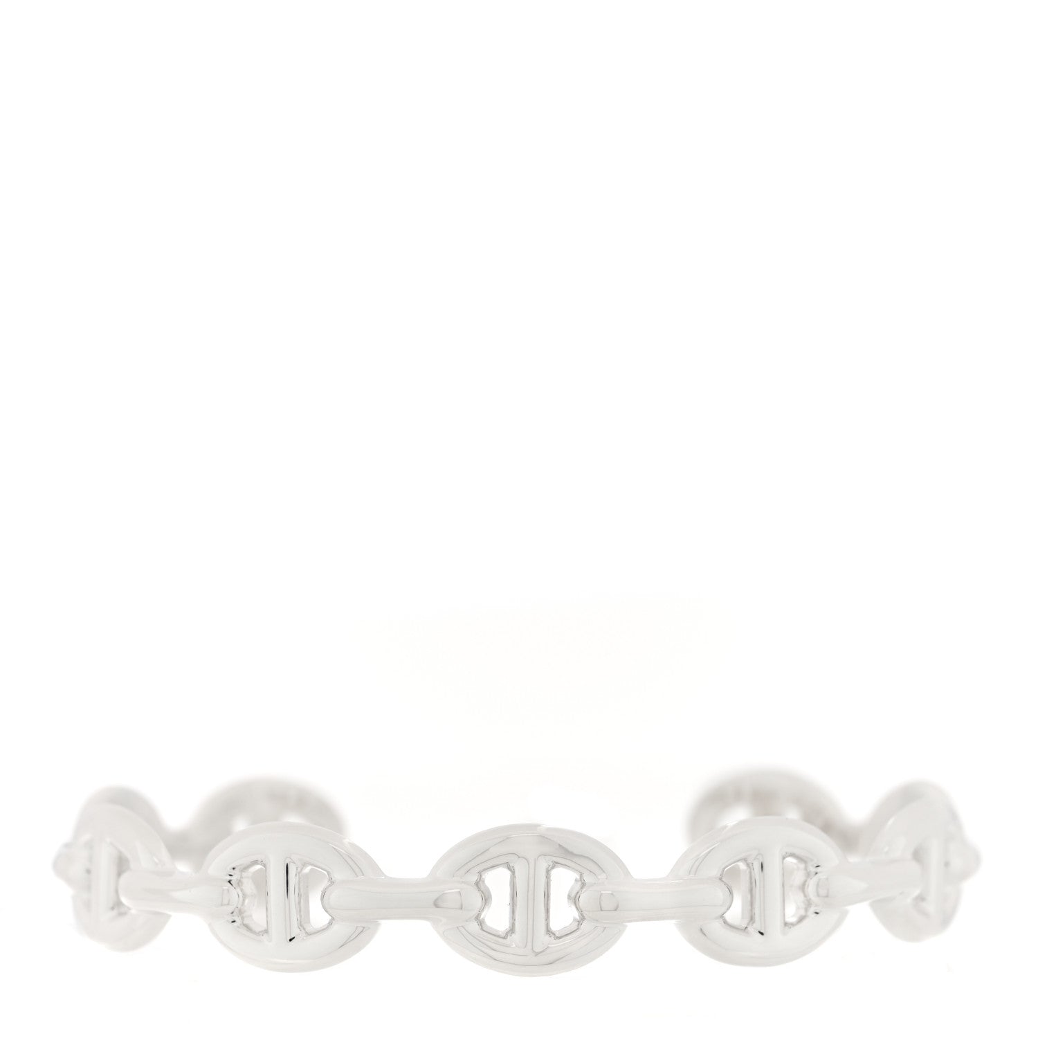 Hermes Sterling Silver MM Chaine d'Ancre Enchainee Cuff Bracelet SH 1 of 4