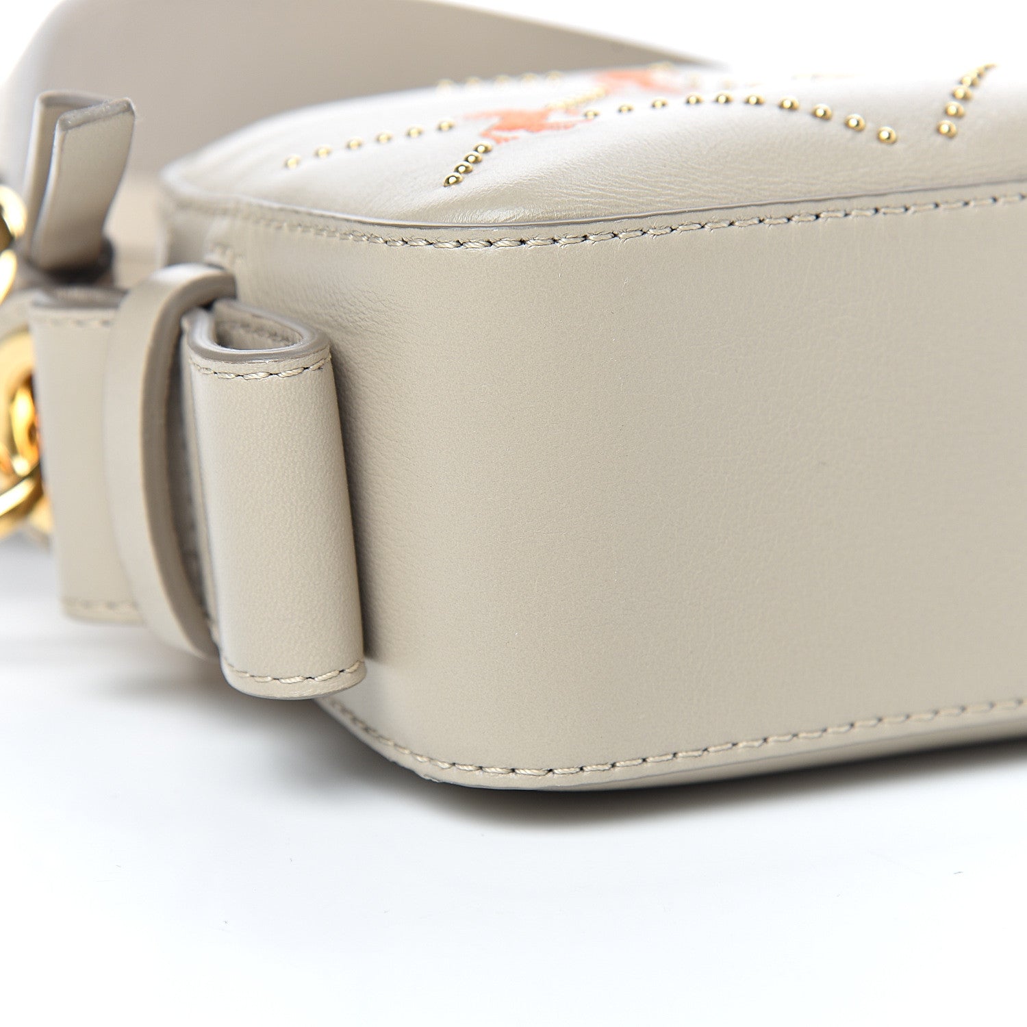 Chloe Smooth Calfskin Little Horses Embroidered Shoulder Bag Pastel Grey 9 of 10