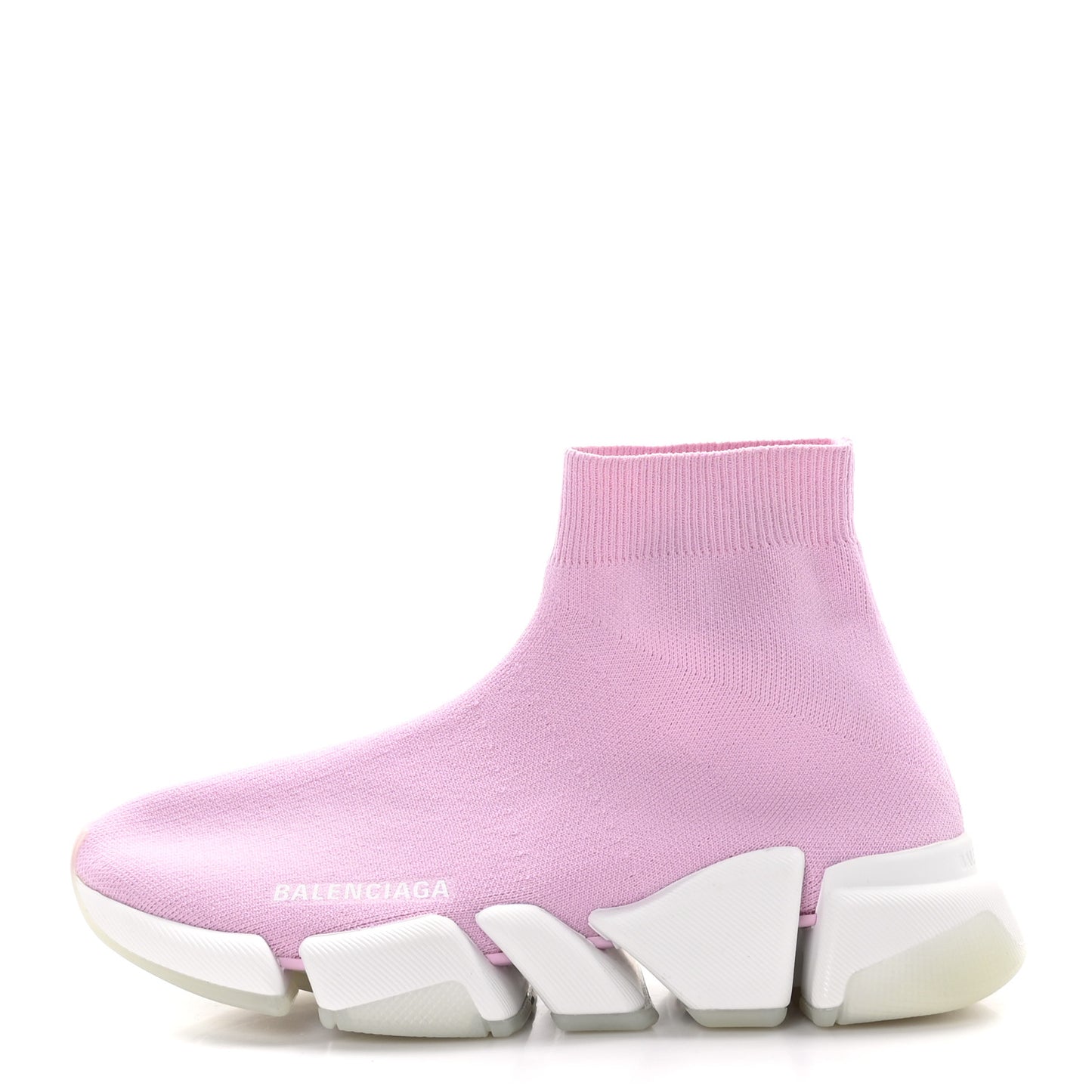 Technical 3D Recycled Knit Bi-Color Womens Speed 2.0 Transparent Sole Sneakers 38 Pink White