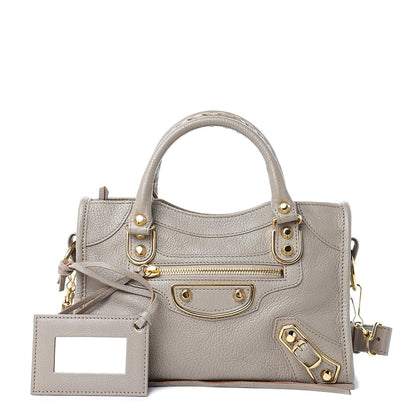 Balenciaga Chevre Gold Metallic Edge Hardware Mini City Beige Dune Argille 1 of 10