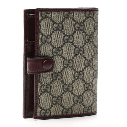 Gucci GG Supreme Monogram Azalea Calfskin Retro Interlocking G Passport Case Beige Red 2 of 6
