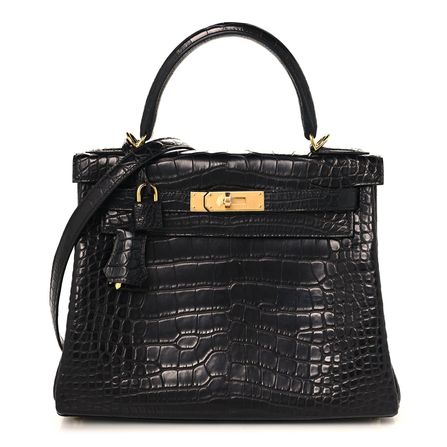 Matte Alligator Kelly Retourne 28 Black