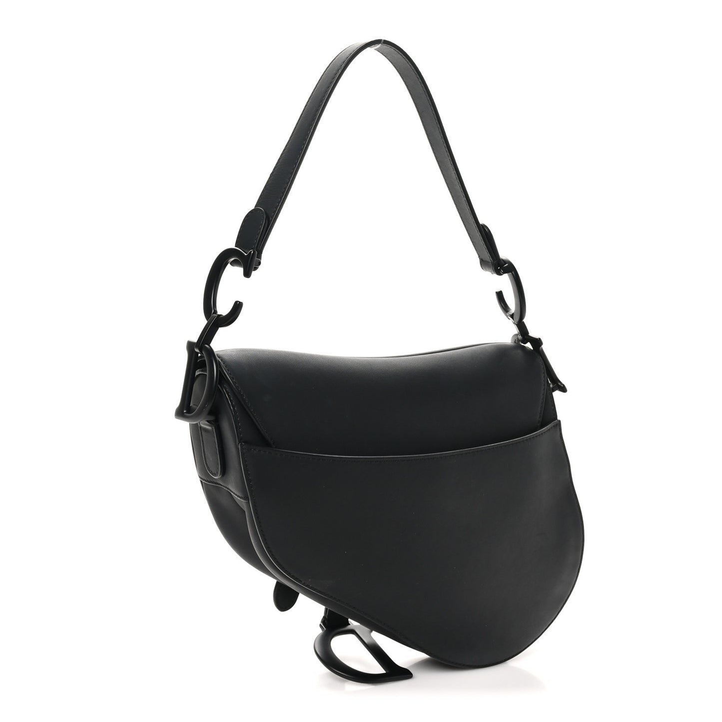 Ultra Matte Calfskin Saddle Bag Black