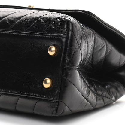 Chanel Aged Calfskin Chevron Quilted Mini Coco Handle Flap Black 10 of 10