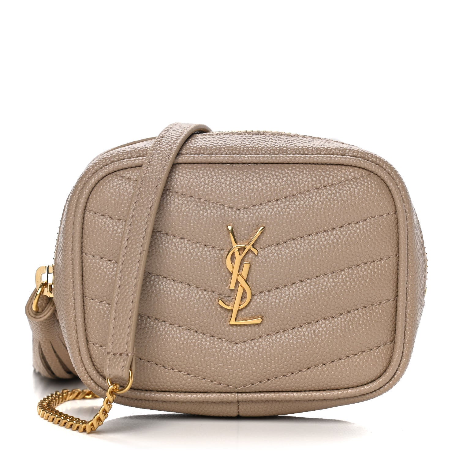 Saint Laurent Grain De Poudre Matelasse Monogram Baby Lou Camera Bag Dark Beige 1 of 11