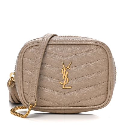 Saint Laurent Grain De Poudre Matelasse Monogram Baby Lou Camera Bag Dark Beige 1 of 11