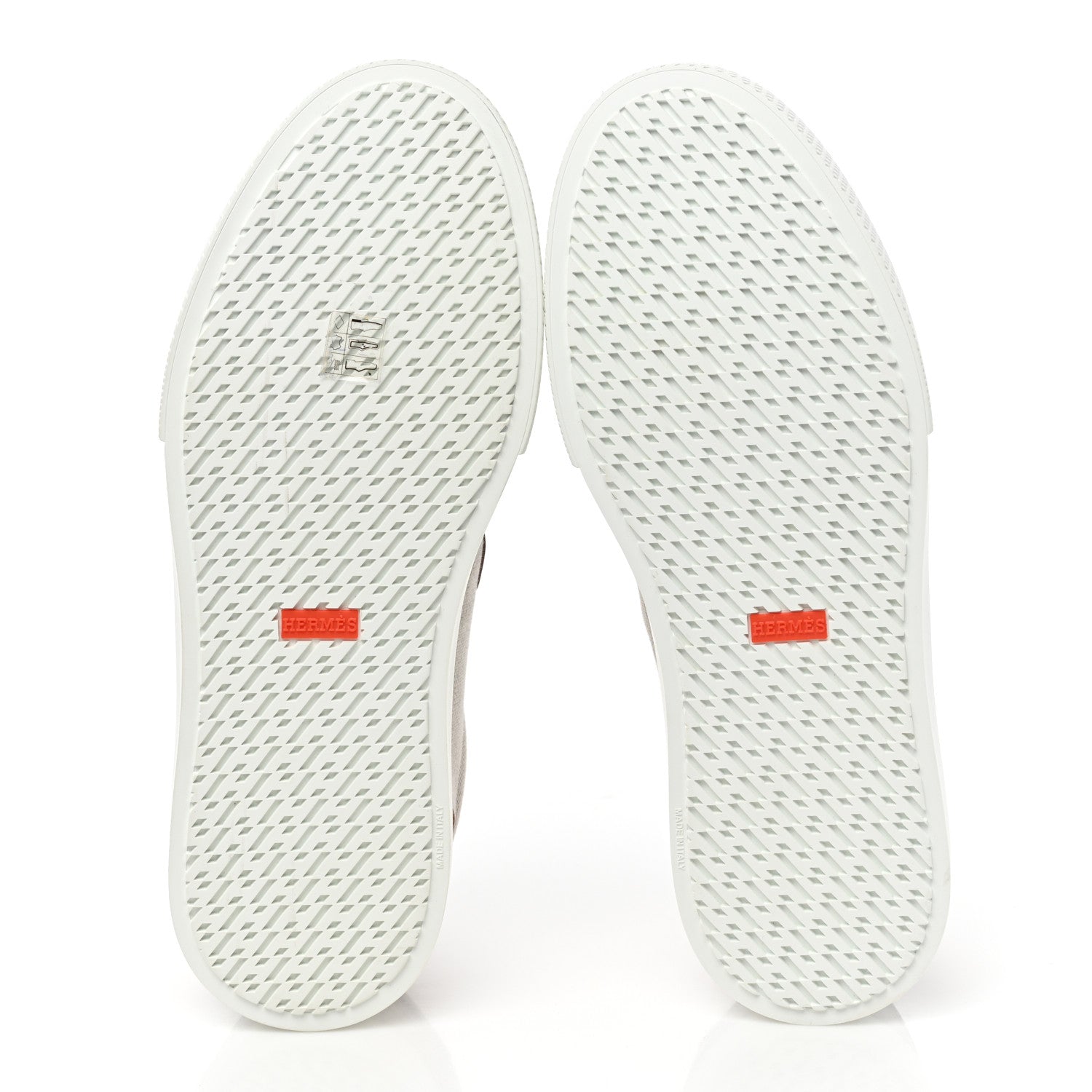 Hermes Calfskin Canvas Day Sneakers 44 Gold White 5 of 8