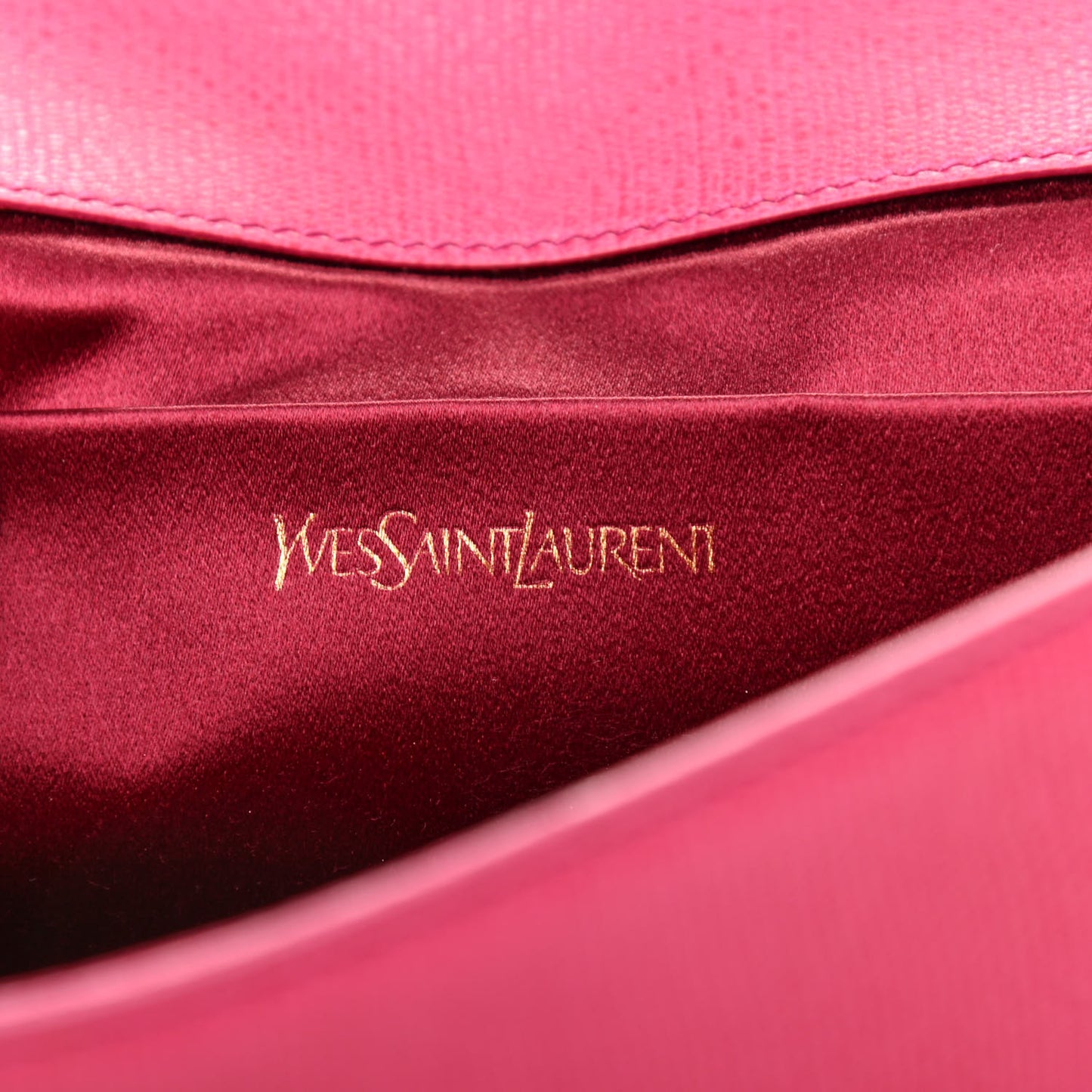 Calfskin Classic Y Ligne Clutch Fuchsia