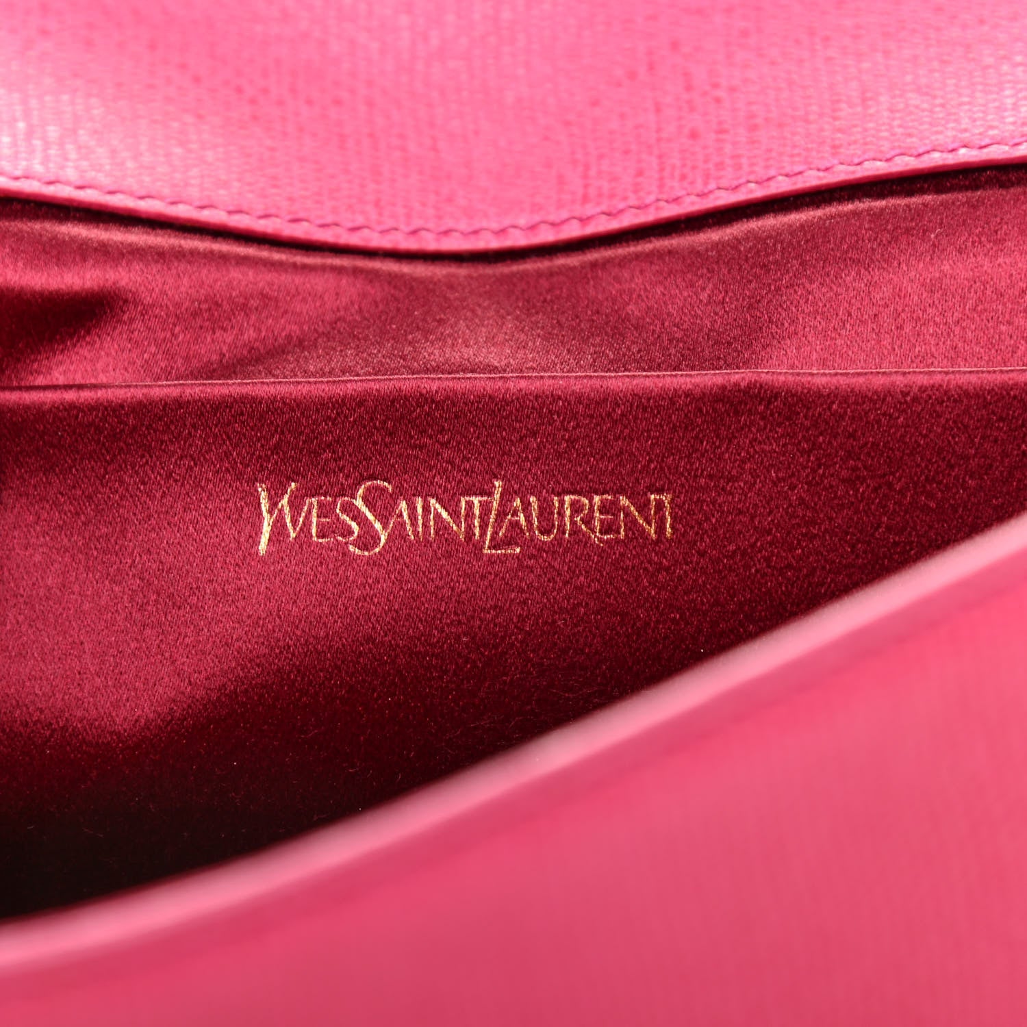 Saint Laurent Calfskin Classic Y Ligne Clutch Fuchsia 7 of 11