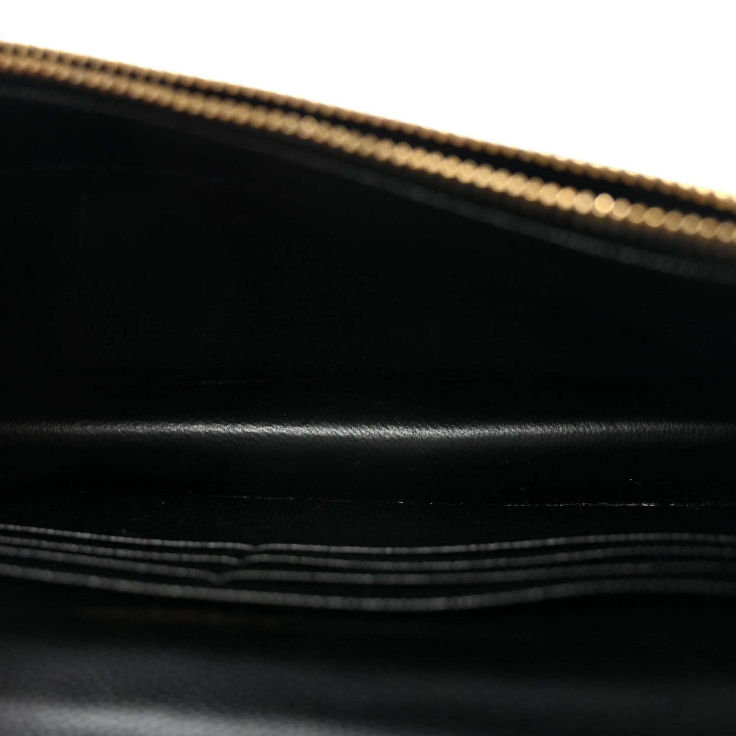 Grain De Poudre Matelasse Chevron Monogram Envelope Chain Wallet Black
