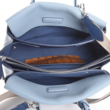 MCM Grained Calfskin Medium Milla Tote Sky Blue 8 of 10