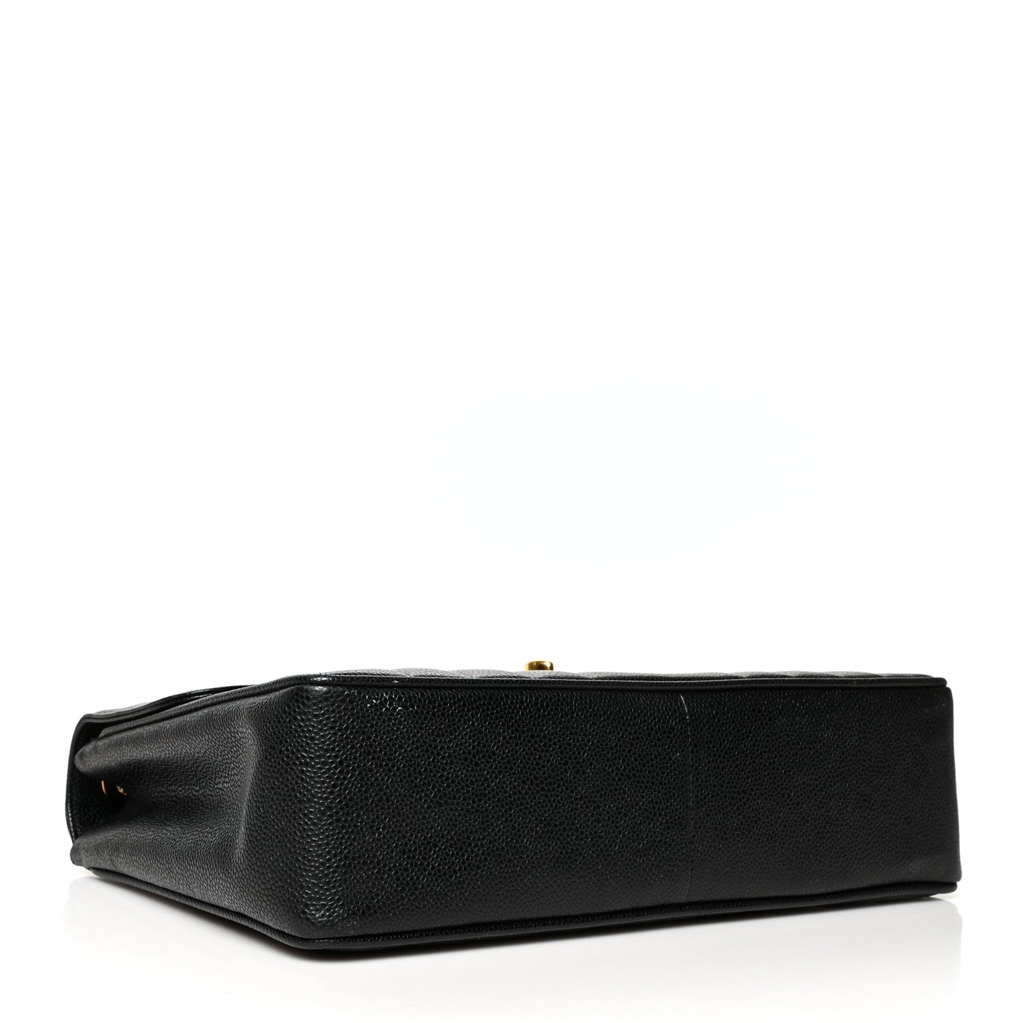 Caviar Vertical Quilted Jumbo Single Flap Black