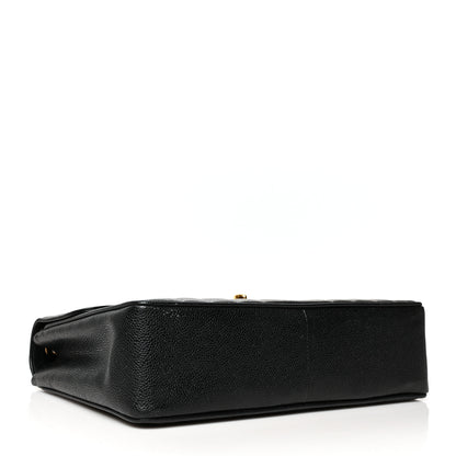 Chanel Caviar Vertical Quilted Jumbo Single Flap Black 3 of 10