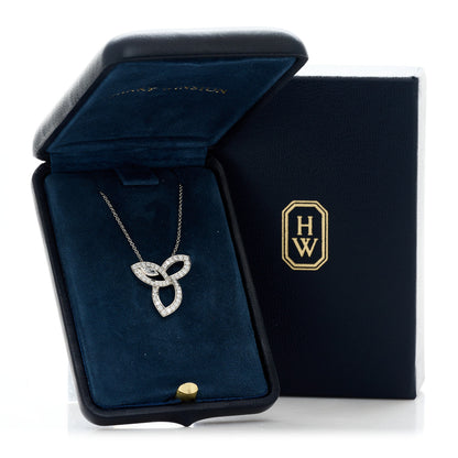 Harry Winston Platinum Diamond Lily Cluster Pendant Necklace 6 of 6