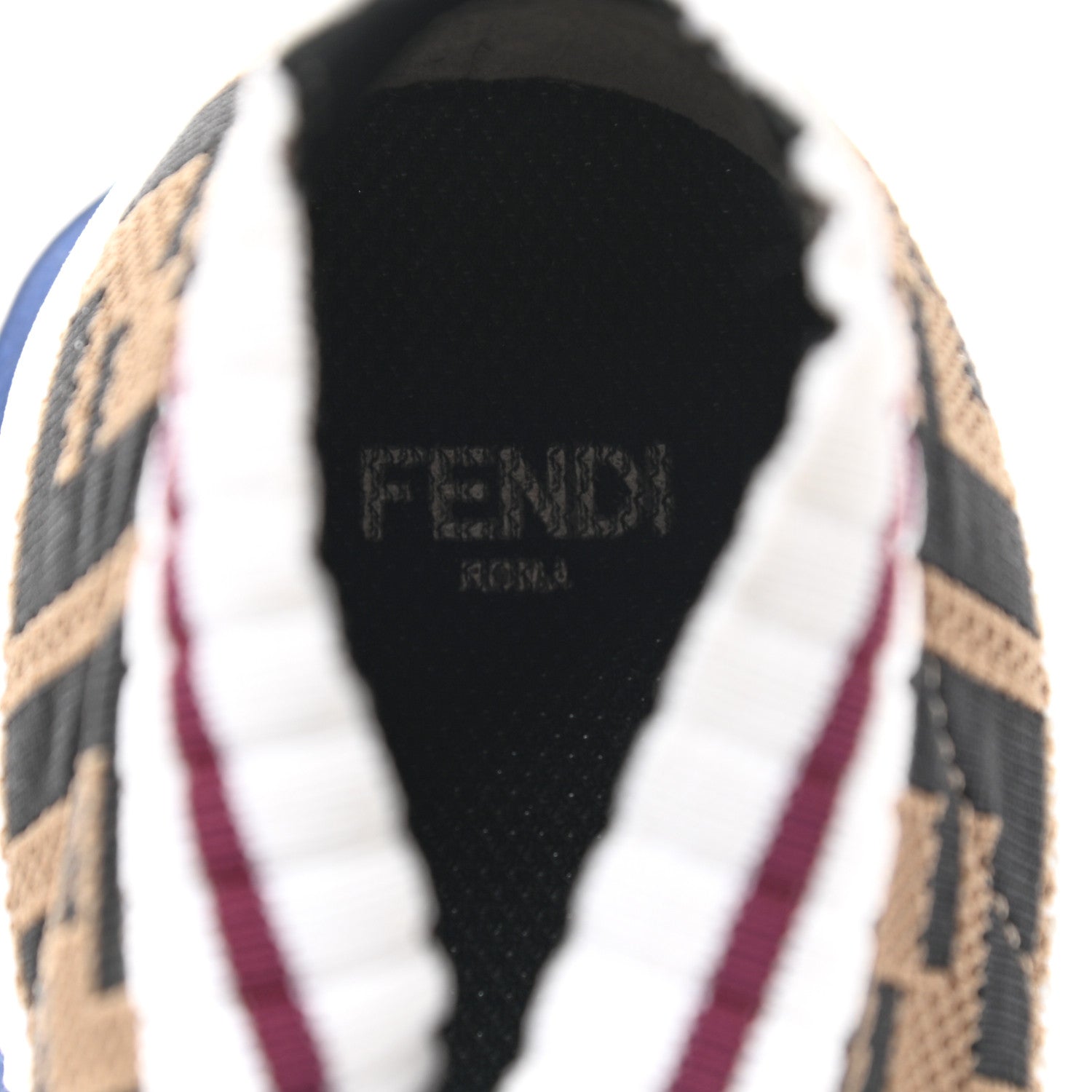 Fendi Stretch Yarn FF Stiff Band Rockoko Sneakers 36 White Tobacco Red 8 of 9