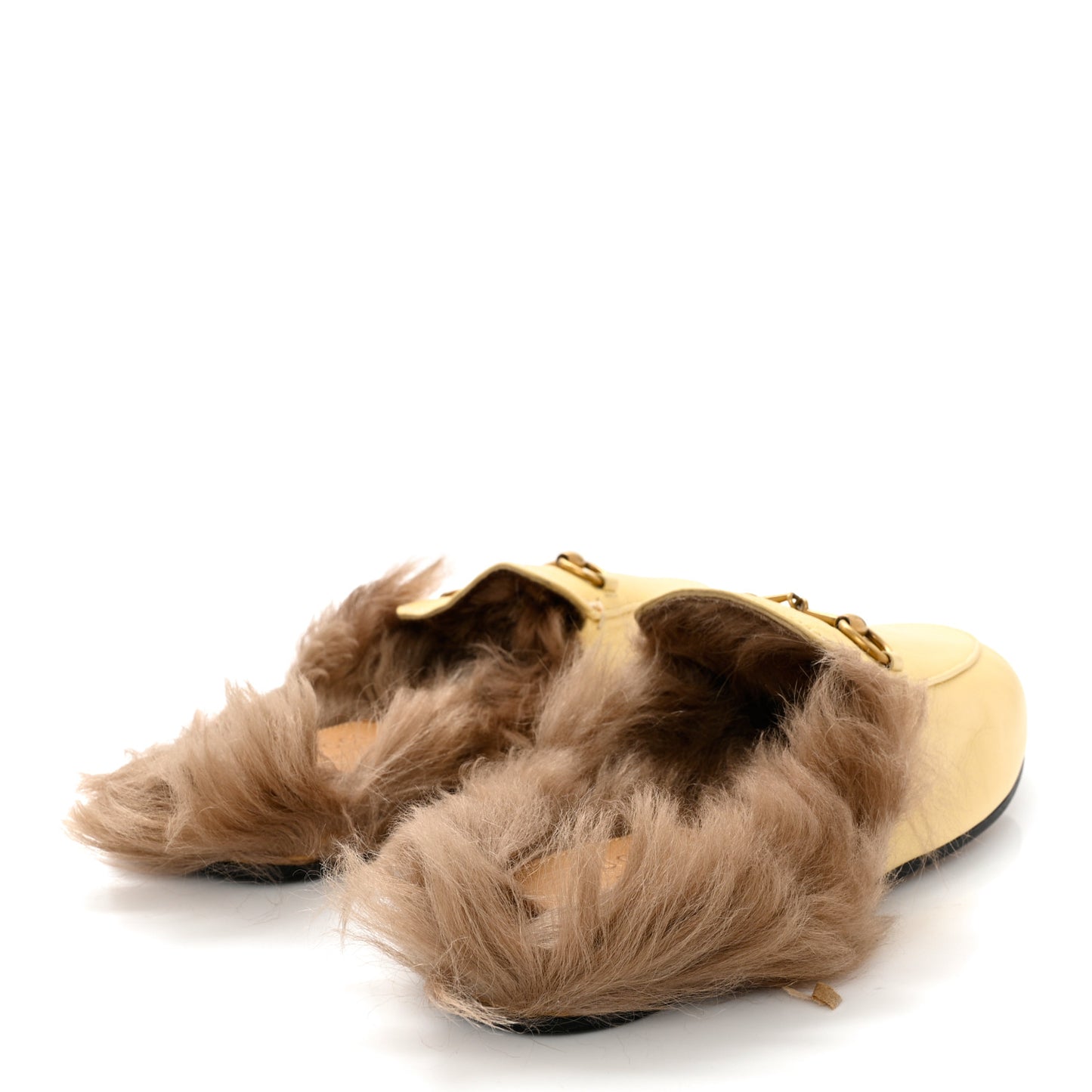 Malaga Kid Fur Womens Princetown Slippers 36.5 Burro