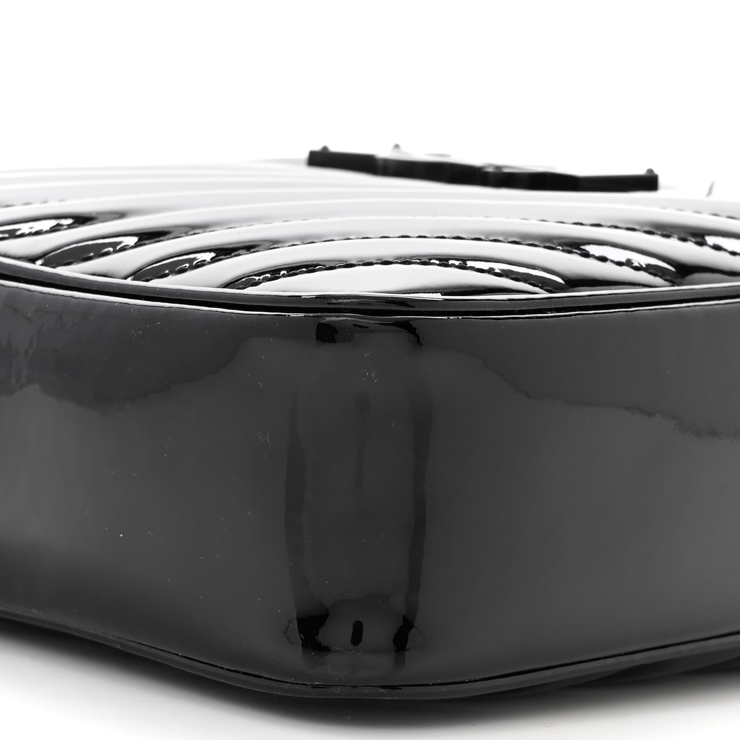 Saint Laurent Patent Calfskin Matelasse Monogram Lou Camera Bag Black 9 of 10