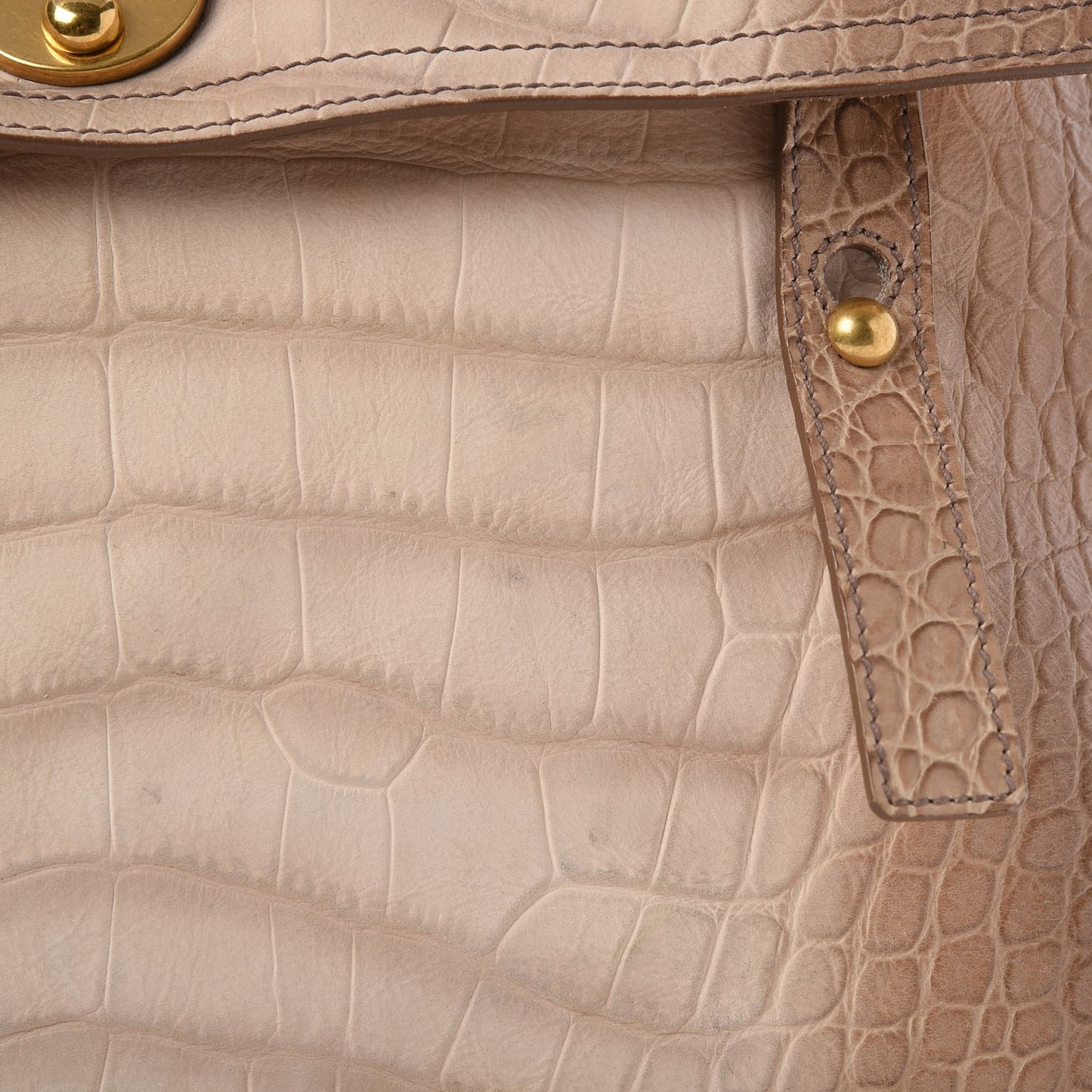 Nubuck Croc Embossed Large Muse Two Beige