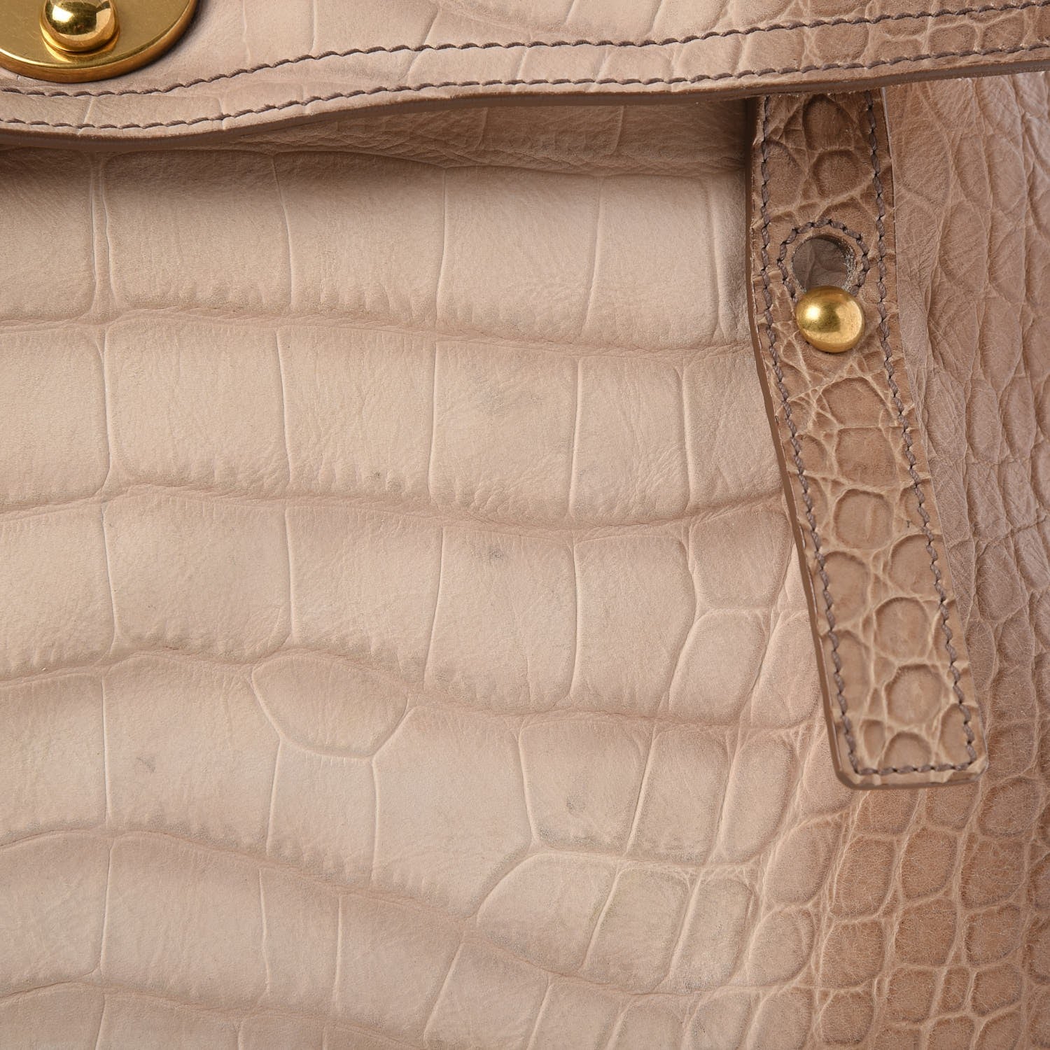 Saint Laurent Nubuck Croc Embossed Large Muse Two Beige 10 of 20