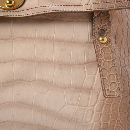 Saint Laurent Nubuck Croc Embossed Large Muse Two Beige 10 of 20