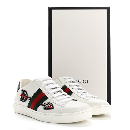 Gucci Calfskin Web Studded Womens Arrow Ace Sneakers 37 White 11 of 11