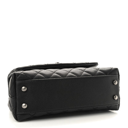 Chanel Caviar Lizard Embossed Quilted Mini Coco Handle Flap Black 3 of 8