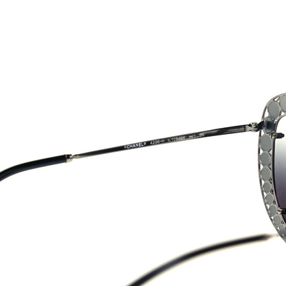 Chanel Acetate Metal Pearl Butterfly Sunglasses 4236-H Black Grey 5 of 7