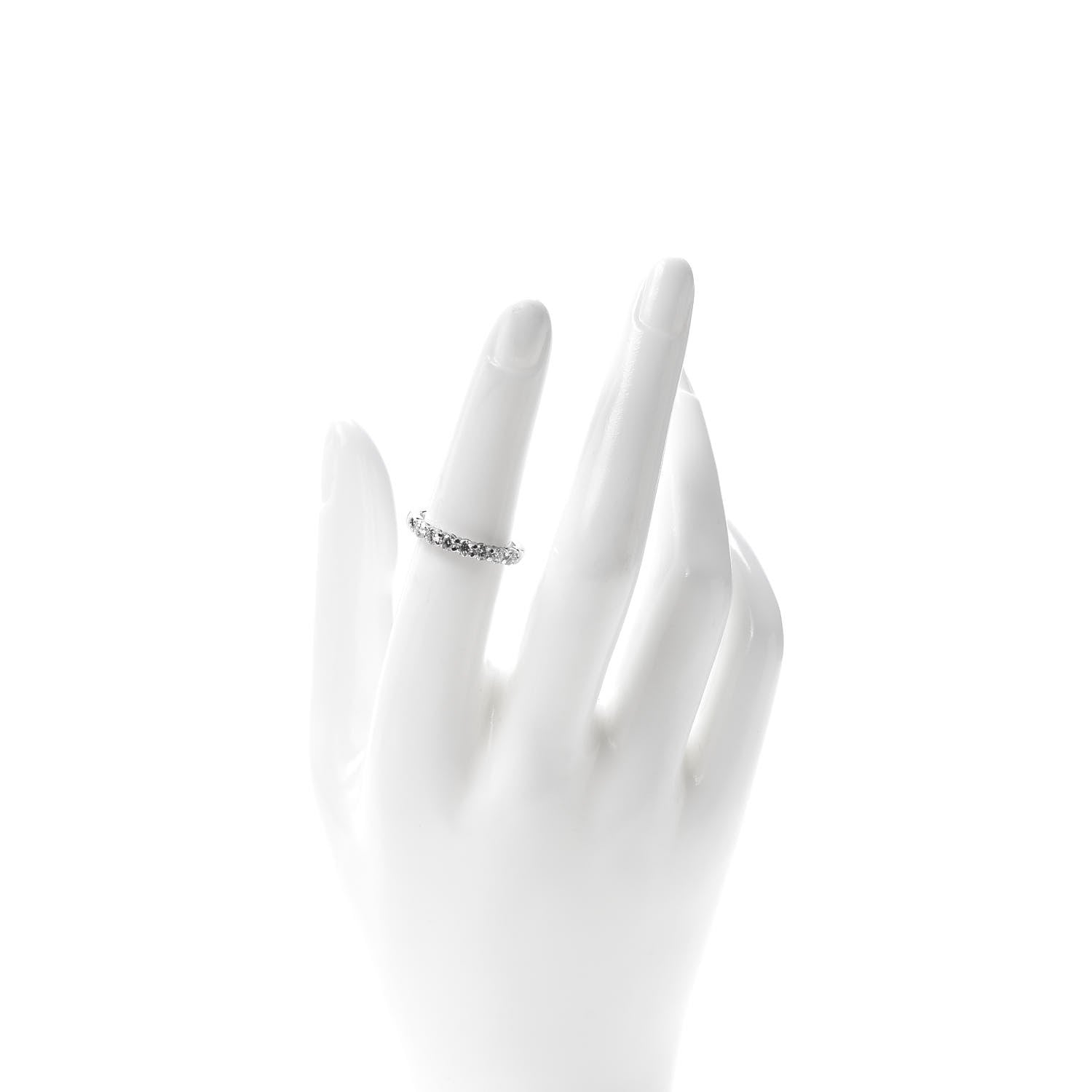 Tiffany Platinum Diamond 3mm Half Circle Embrace Band Ring 53 6.25 2 of 5