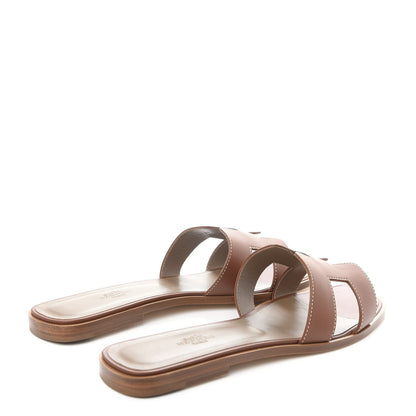 Hermes Box Calfskin Oran Sandals 41 Gold 4 of 10