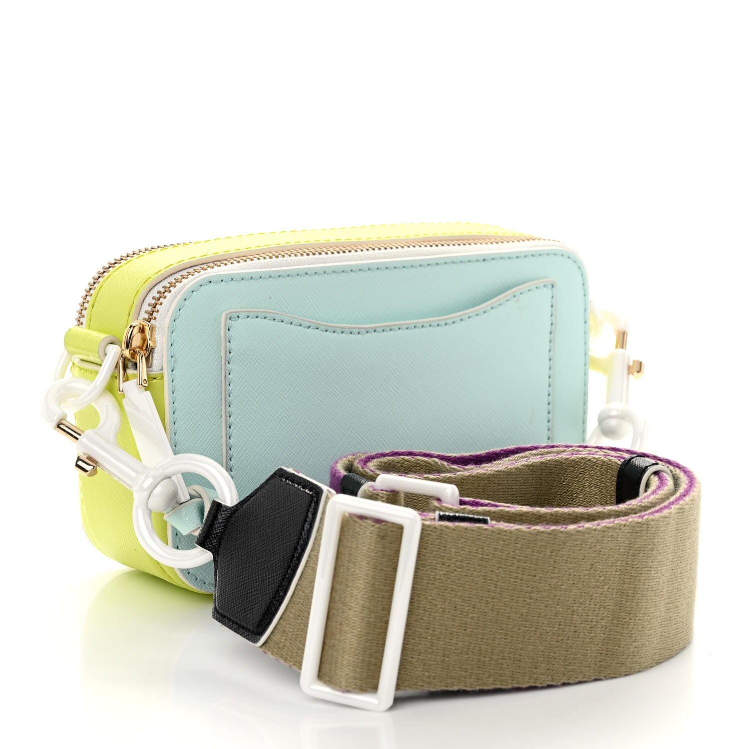 14日午後２時迄dai◇S.キャメロン☆Peace＆Parsマーカー Marc Jacobs Saffiano Ceramic Snapshot Camera Bag Light Blue Multi